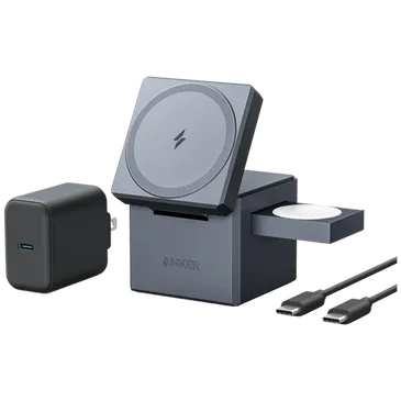 Anker 3-In-1 Cube Wireless Fast Charger 15W Grey