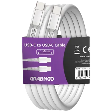 Grab 'N Go USB-C Cable 1 Metre White